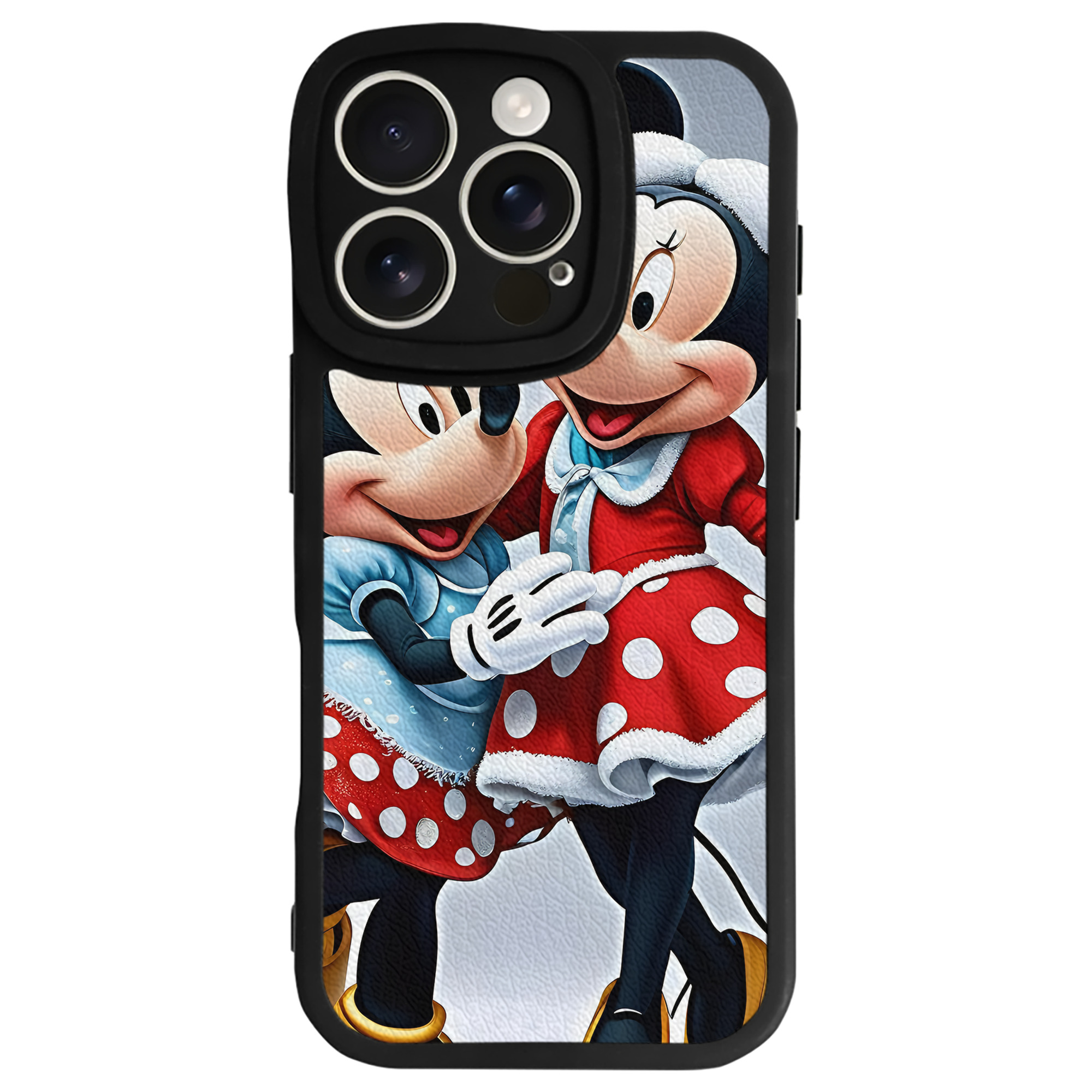 （画像用） ミッキーマウス Mickey Mouse 【iPhone 16シリーズ対応】シリコンスマホケース（レザー調） 材質：シリコン